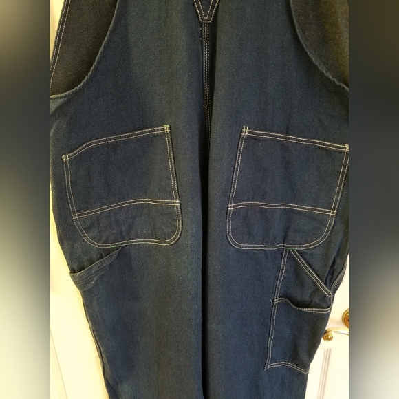 Liberty Men's Overalls Bib Design  Blue Denim Zip Fly Size 48W 30L - Picture 8 of 16